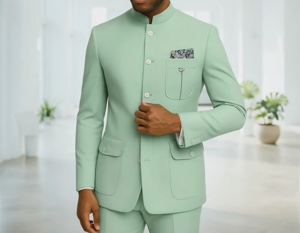 Men Formal Wear Green - Safari Erkek Takımları Premium Açık Yeşil