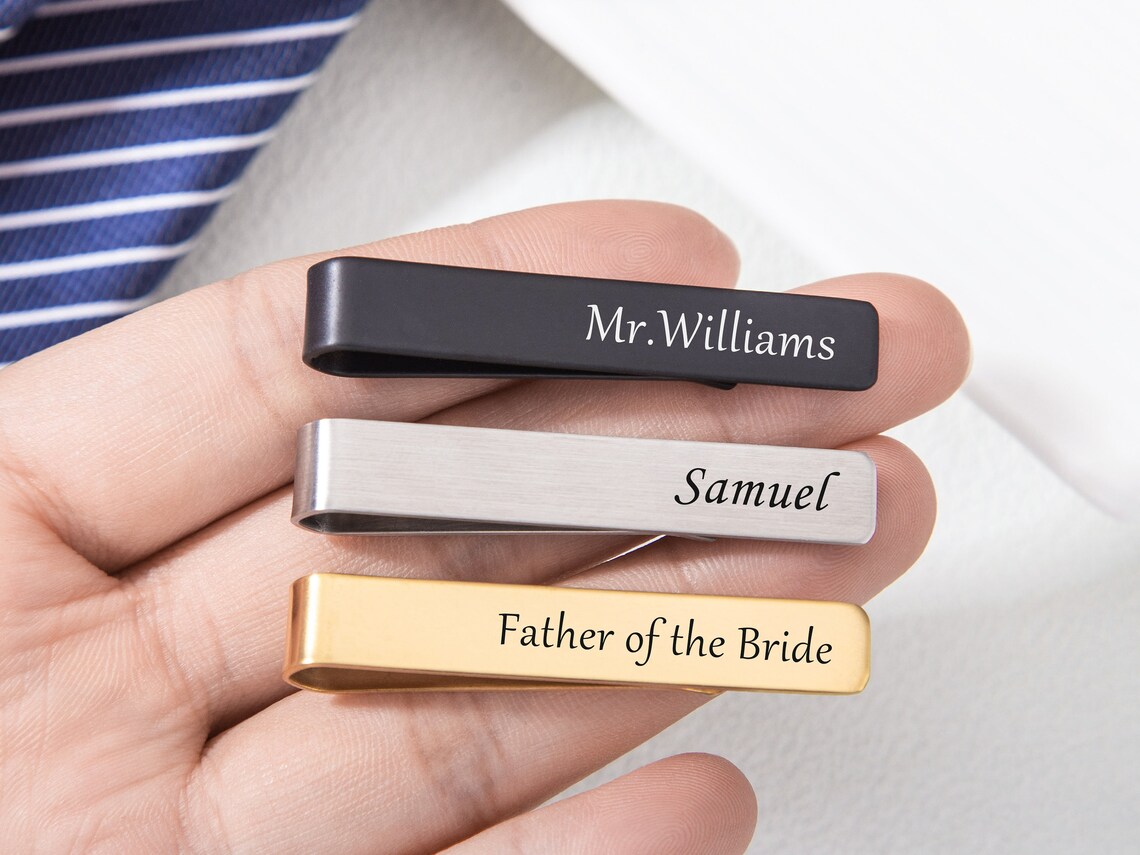 Tie Bar Clip - Kişiselleştirilmiş Özel Ad Kravat Klipsi Erkekler