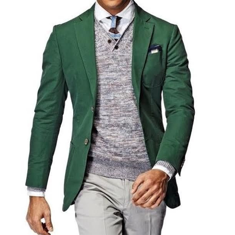 Wool Suit Jacket - Yeşil Blazer erkekler için yeşil Blazer