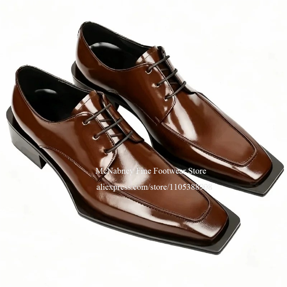 Men'S Style Formal Wear - Spike Studs Deri Elbise Ayakkabıları Bağcıklı