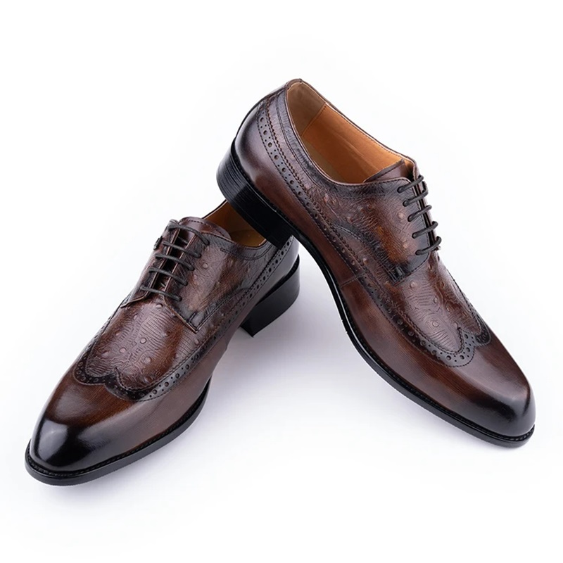 Formal Men Daily Wear Footwear - Erkek Sığır Derisi Deri Ayakkabı Bağcıklı