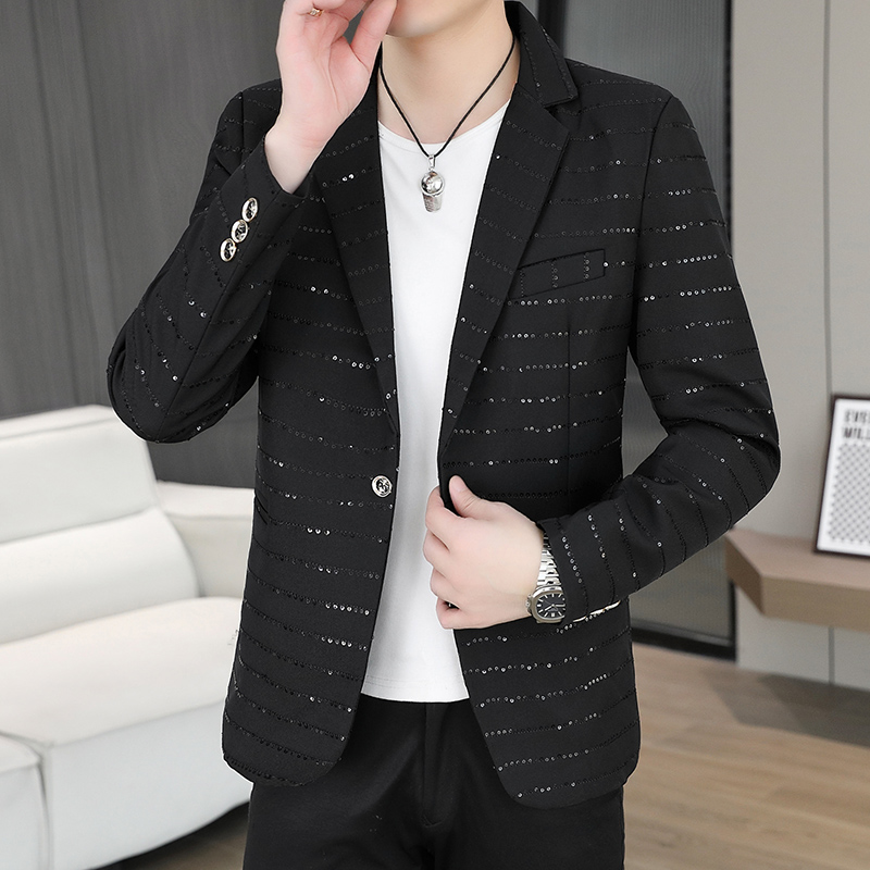 Men'S Style Formal Wear - Blazer Erkek Payetli Lüks Sıcak Elmas