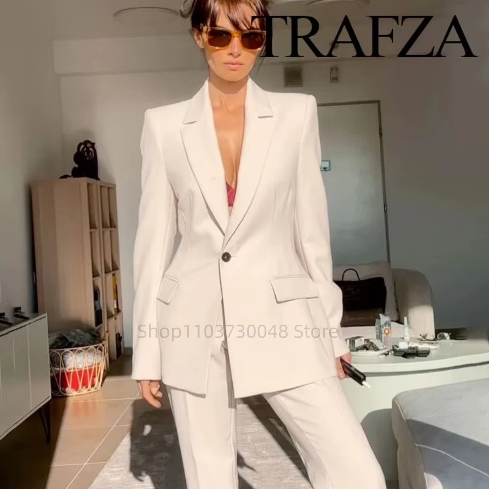 Wool Suit Jacket - Moda Ofis Bayanlar Blazer ve Pantolon