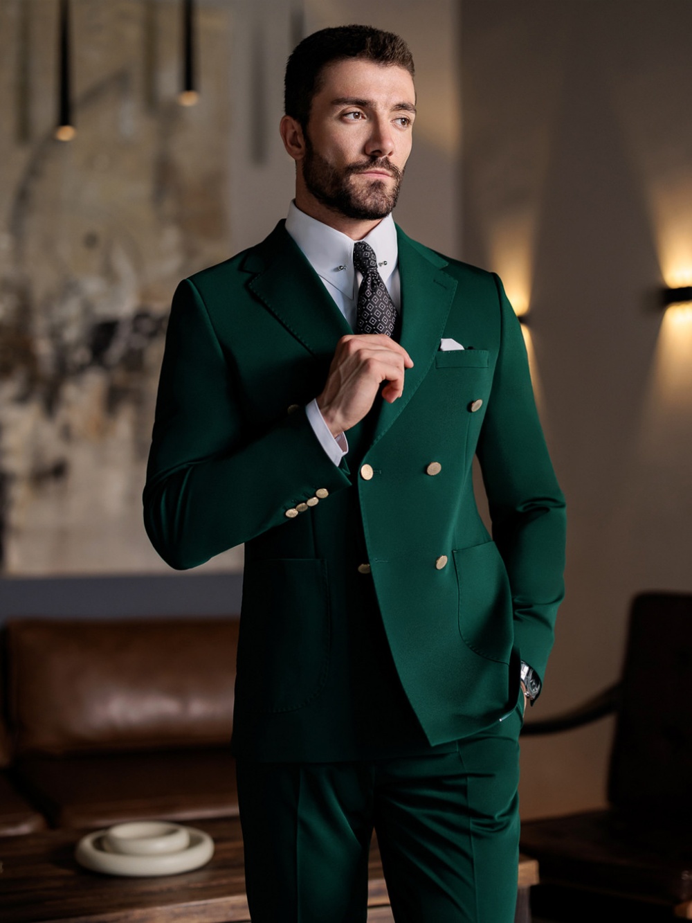 Yeşil Resmi Erkek Slim Fit Tak - Men Formal Wear Green incelemesi ve fiyatı