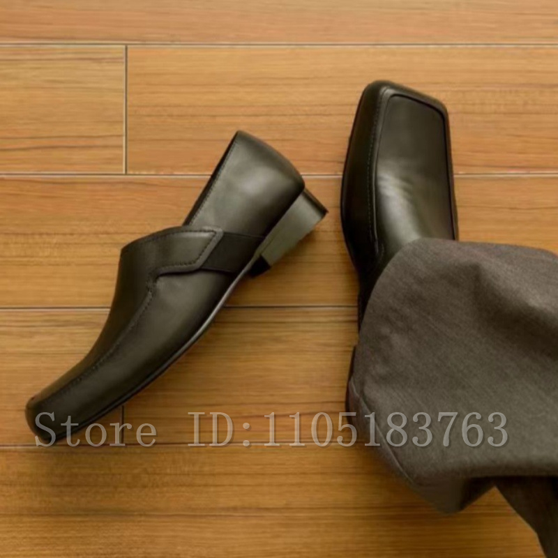 Erkek Siyah Deri Kare Burunlu  - Formal Men Daily Wear Footwear incelemesi ve fiyatı